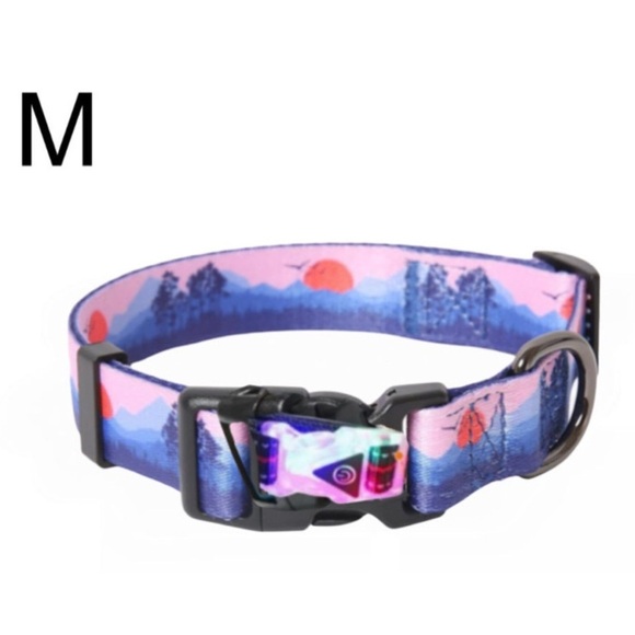LED Dog Collar Night Safety Light Up Sunset Love Xtra Batteries Included Med NWT - Picture 2 of 16